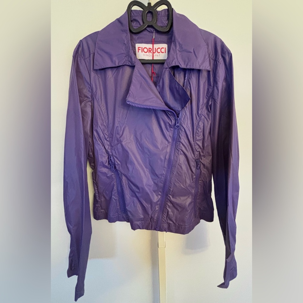 Fiorucci Purple Moto Jacket 80s y2k 42